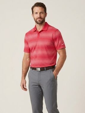 NIKE - Men's Red Striped Polo